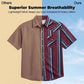 Men's Short Sleeve Striped Western Snap Shirt