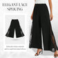 Women's Floral Lace Wide Leg High Waisted Trousers