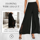 Women's Floral Lace Wide Leg High Waisted Trousers