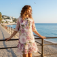 Women's Floral Print Half-Sleeve Tiered Ruffle Dress