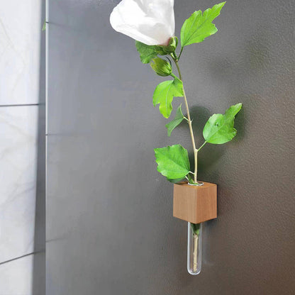 Magnetic Wooden Vase with Test Tube