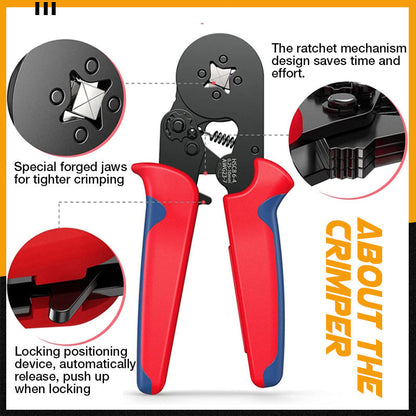 📢📢40% OFF !! ⏰Ratchet Tubular Terminal Wire Crimpers Set | Precision Indent Crimping Tool