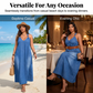 👗 50% OFF NOW! ✨ Casual Loose Fit V-Neck Denim Maxi Dress – Comfortable, Versatile & Perfect for Everyday Wear 🌸