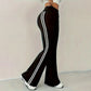 High-Waist Side Stripe Flared Pants