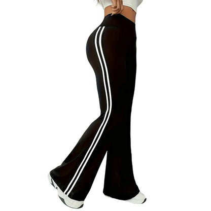 High-Waist Side Stripe Flared Pants
