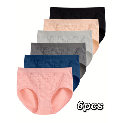 📢📢30% OFF !!!⏰6-Pack Women's Mid-Rise Seamless Comfort Panties