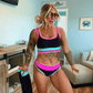🎁New arrival 50% OFF💥🌼Color Block Patchwork Sporty 3-Piece Bikini Set - High Waisted & Tummy Control Swimsuit👙🌈