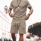 Men's Striped T-Shirt & Shorts 2-Piece Set