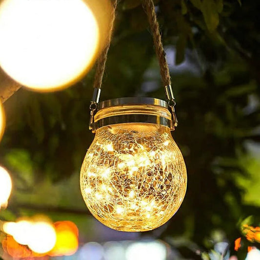 🔥Last Day Sale 60% OFF⏰☀️Solar Crackle Glass Jar Light💡