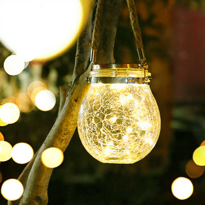 🔥Last Day Sale 60% OFF⏰☀️Solar Crackle Glass Jar Light💡