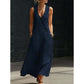 📢📢30% OFF !!!⏰Women's Sleeveless V-Neck Maxi Dress with Pockets
