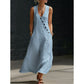 📢📢30% OFF !!!⏰Women's Sleeveless V-Neck Maxi Dress with Pockets
