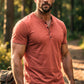 🔥 50% OFF NOW! 👕 Men's Short Sleeve Henley T-Shirt – Classic Style, Soft Fabric & Perfect for Everyday Wear 🏠