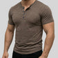 🔥 50% OFF NOW! 👕 Men's Short Sleeve Henley T-Shirt – Classic Style, Soft Fabric & Perfect for Everyday Wear 🏠
