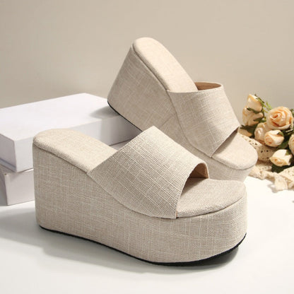 📢📢35% OFF !!!⏰Women's Open-Toe Slip-On Platform Wedge Sandals
