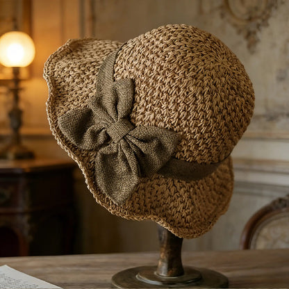 📢📢30% OFF !!!⏰🌞Elegant Woven Straw Sun Hat with Bow