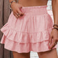 📢📢30% OFF !! ⏰Solid Color Stretch Waist Layered Short Skirt
