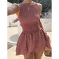 🌷Special Price Only ￡17.99!!🌷Sleeveless Gingham Smocked Mini Dress— Free Shipping For Two Pieces