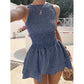 🌷Special Price Only ￡17.99!!🌷Sleeveless Gingham Smocked Mini Dress— Free Shipping For Two Pieces