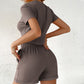 📢📢40% OFF !!!⏰Women's Summer Casual Short Sleeve and Athletic Shorts 2-Piece Suit