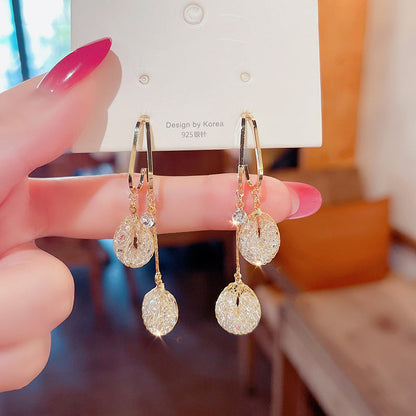 📢📢50% OFF !! ⏰Elegant Artificial Crystal Tassel Drop Earrings