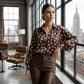 📢📢40% OFF !! ⏰Women’s Button-Down Polka Dot Shirt