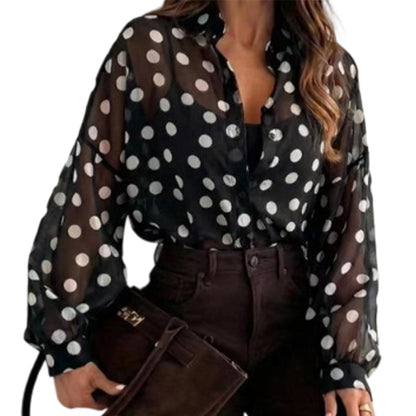 📢📢40% OFF !! ⏰Women’s Button-Down Polka Dot Shirt