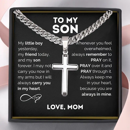📢📢40% OFF !! ⏰50K+ SOLD!💥Men's Stainless Steel Cross Pendant Necklace