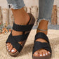 📢📢40% OFF !! ⏰Women's Criss-Cross Woven Strap Wedge Sandals