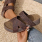 📢📢40% OFF !! ⏰Women's Criss-Cross Woven Strap Wedge Sandals