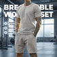 📢📢40% OFF !! ⏰Men's Athletic T-Shirt & Shorts 2-Piece Set 💪 The Ultimate Men's Fitness Set🏋️‍♂️