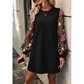 Women's Floral Embroidered Mesh Sleeve Dress