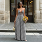 🌸Spring Sale 50% OFF🌻Women's Striped Halter Neck Maxi Dress