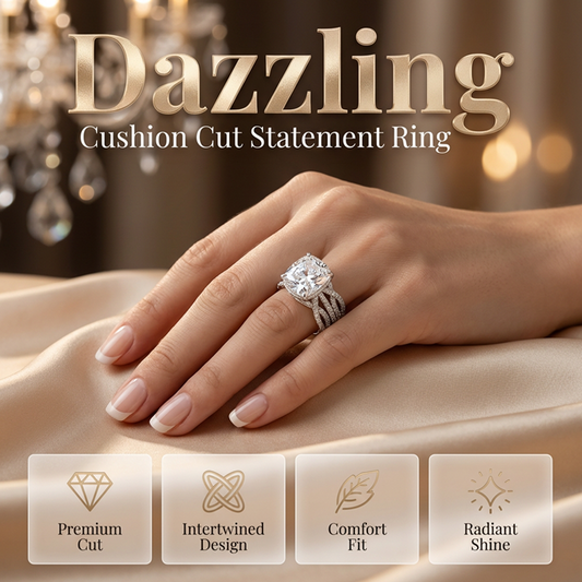 📢📢40% OFF !! ⏰Elegant Square Solitaire & Enhancer Ring