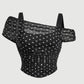 Women's Asymmetrical Ruched Mesh Top