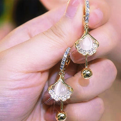 Delicate Ginkgo Leaf Earrings for Women