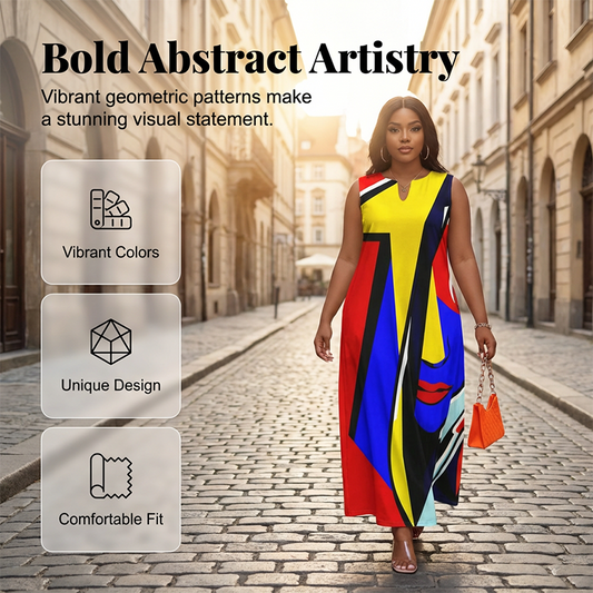 📢📢35% OFF !! ⏰Artistic Print Loose Fit Summer Maxi Dress— Free Shipping For Two Pieces