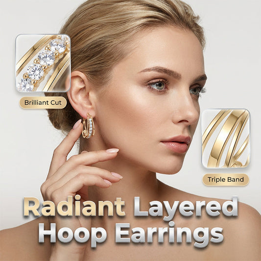 📢📢30% OFF !! ⏰Elegant Geometric Hoop Earrings with Sparkling Accents