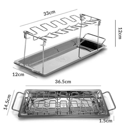 🍗 LIMITED-TIME 50% OFF! ✨ Roasted Chicken Drumstick Rack – Stainless Steel, Foldable, 14 Slots 🍖