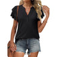 📢📢30% OFF !! ⏰Women's Casual V-Neck Ruffle Short-Sleeved T-Shirt