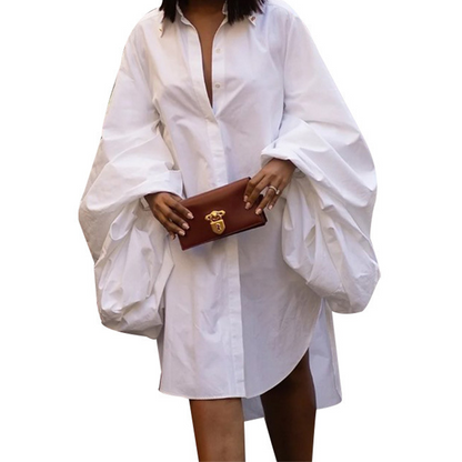 📢📢30% OFF !! ⏰Women's Oversized Puff Sleeve Shirt Dress