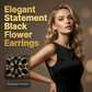 📢📢40% OFF !! ⏰Elegant Black Flower Dangle Earrings