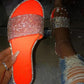 📢📢30% OFF !! ⏰ Women's Sparkling Rhinestone Flat Slide Sandals – Neon Colors, Cushioned Sole & Slip-On Style 💎