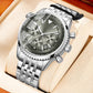 📢📢60% OFF !! ⏰ Men's Classic Multifunctional Business Watch – Stainless Steel, Chronograph & 30M Water Resistant 📅
