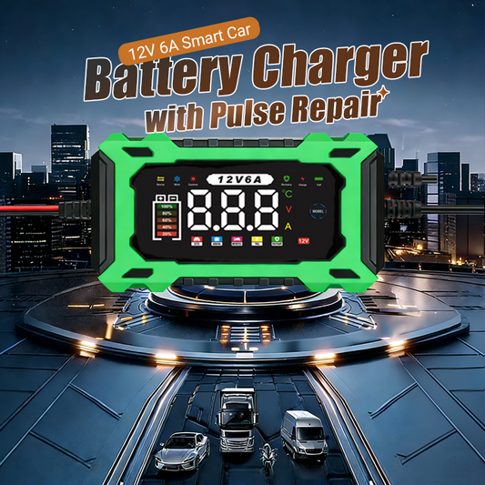 📢📢30% OFF !! ⏰🔋 12V 6A Smart Car Battery Charger – Pulse Repair Technology, Auto Maintain & Desulfation 🚗⚡