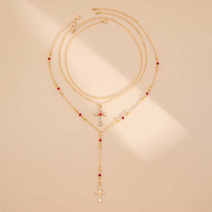 📢📢40% OFF !! ⏰Layered Gold Cross Necklaces for Women
