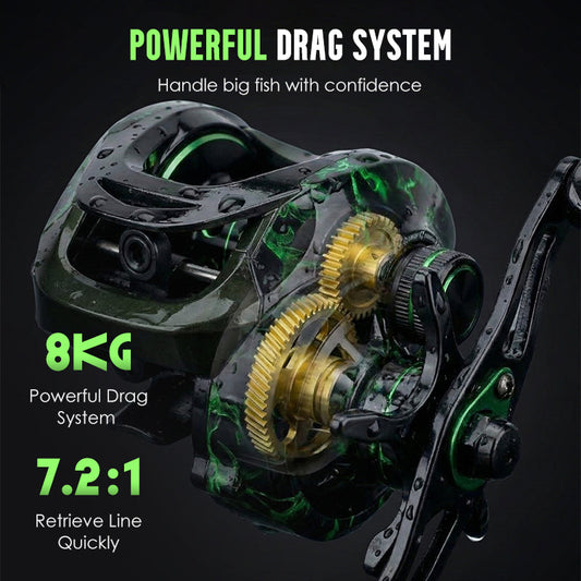 📢📢40% OFF !! ⏰Advanced Baitcasting Fishing Reel with Drag Alarm & Precision Brakes