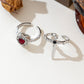 📢📢40% OFF !! ⏰Vintage Adjustable Sword Piercing Heart Ring Set