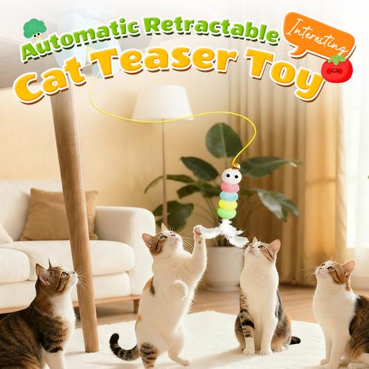 📢📢40% OFF !! ⏰Automatic Retractable Cat Teaser Toy