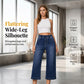 📢📢30% OFF !! ⏰Women's Pull-On Wide-Leg Cropped Denim Jeans